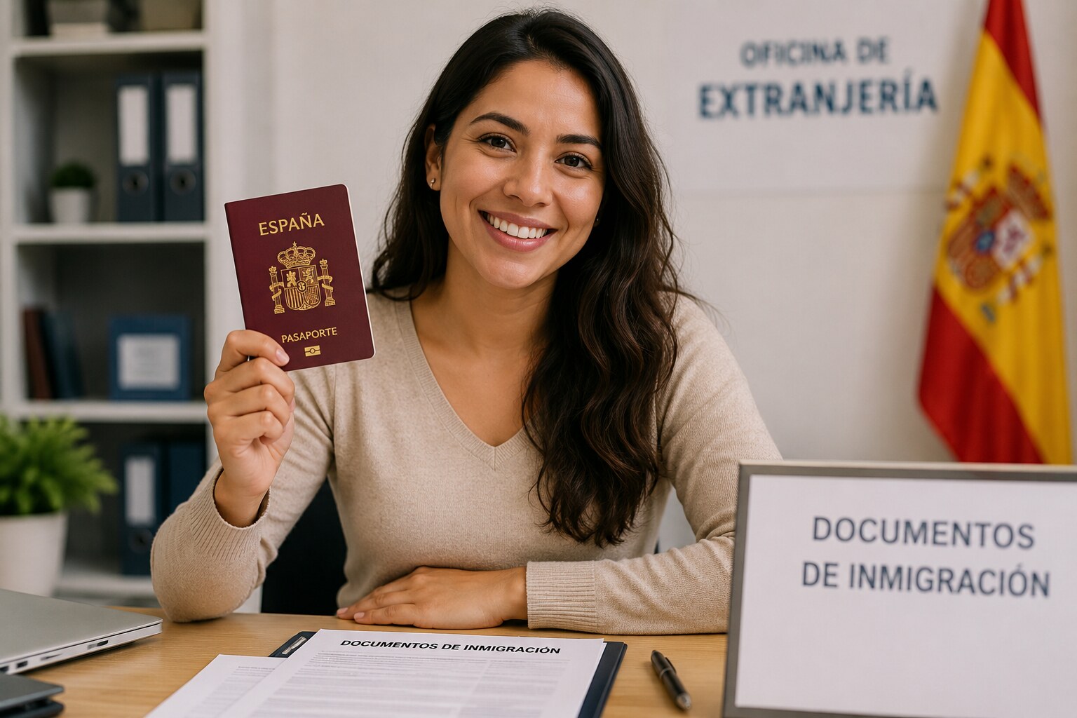 Persona latinoamericana con pasaporte español